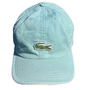 Lacoste Vintage 100% Cotton Light Blue Adjustable Cap 90s Tennis Golf